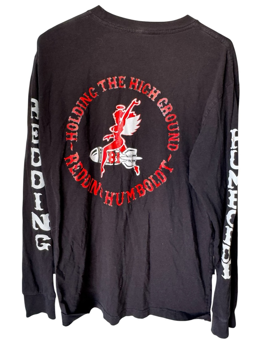 Support 81 Biker Black Long Sleeve Graphic Tee Humboldt Reading CA RARE men’s L
